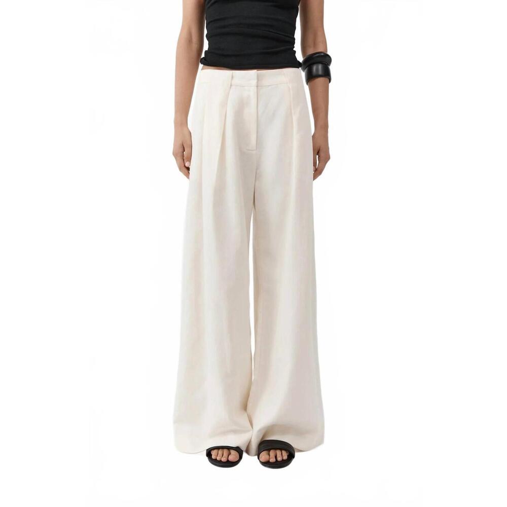 NEW ST. AGNI pleat loop pants in ivory